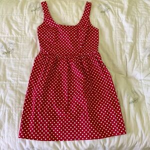 Red & white polka dot mini dress. Simons, medium. Fit&flare. Retro/vintage/50’s